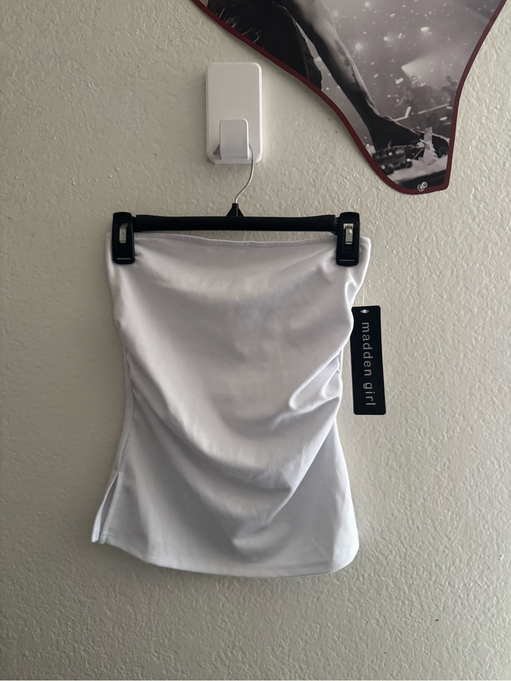 Madden Girl White Strapless Ruched Tube Top